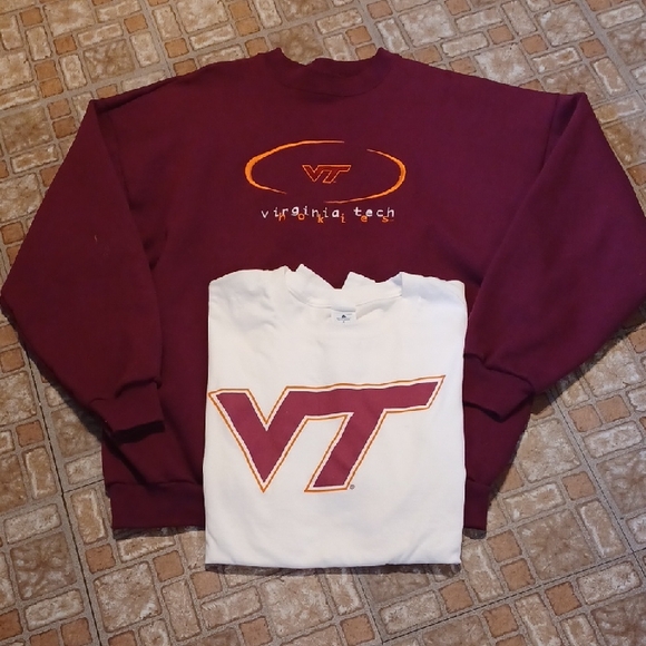 Virginia Tech Maroon and White Sweatshirt And Tee Men's Size Xlarge - Picture 1 of 6